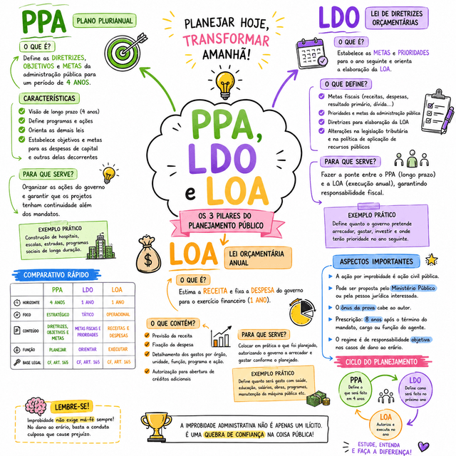 Mapa mental PPA, LDO e LOA
